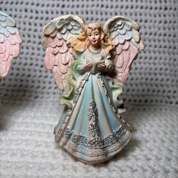 Lot Of 3 Angel Figurine Porcelain Scene Set Decoration Dolls - Picture 4 of 5